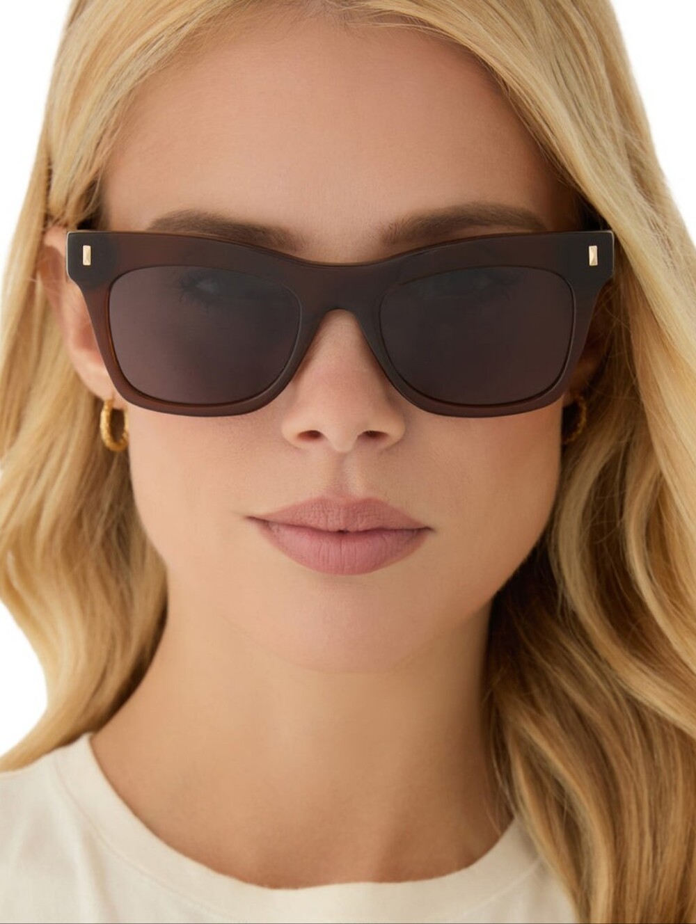Diff Eyewear Brown Matte Square Sunglasses For Women